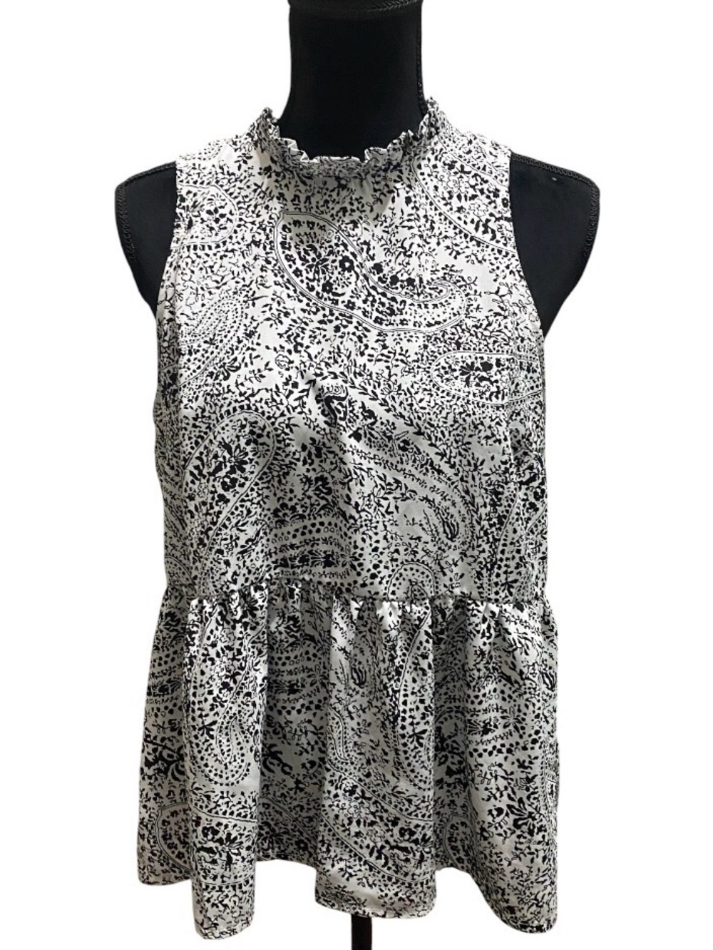 Andree by Unit Sleeveless Ruffled Neck Peplum Top
